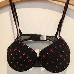 Black Red Gold Liz Claiborne Bra